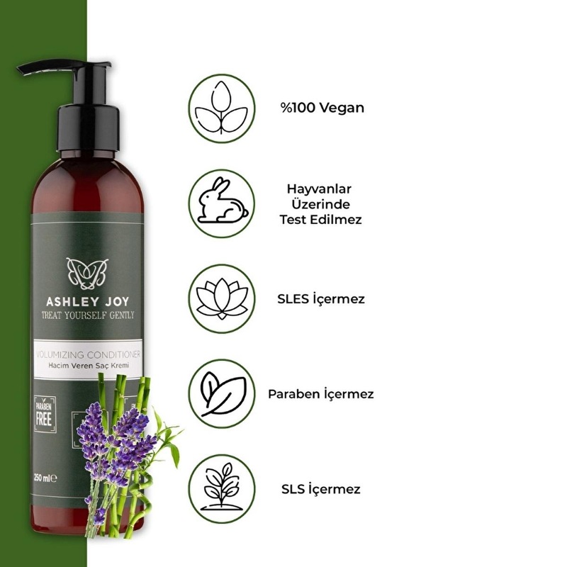 Ashley Joy Volumizing Hair Conditioner: Bamboo & Lavender for Silky, Full Hair – Paraben-Free, Enhances Flexibility & Resilience