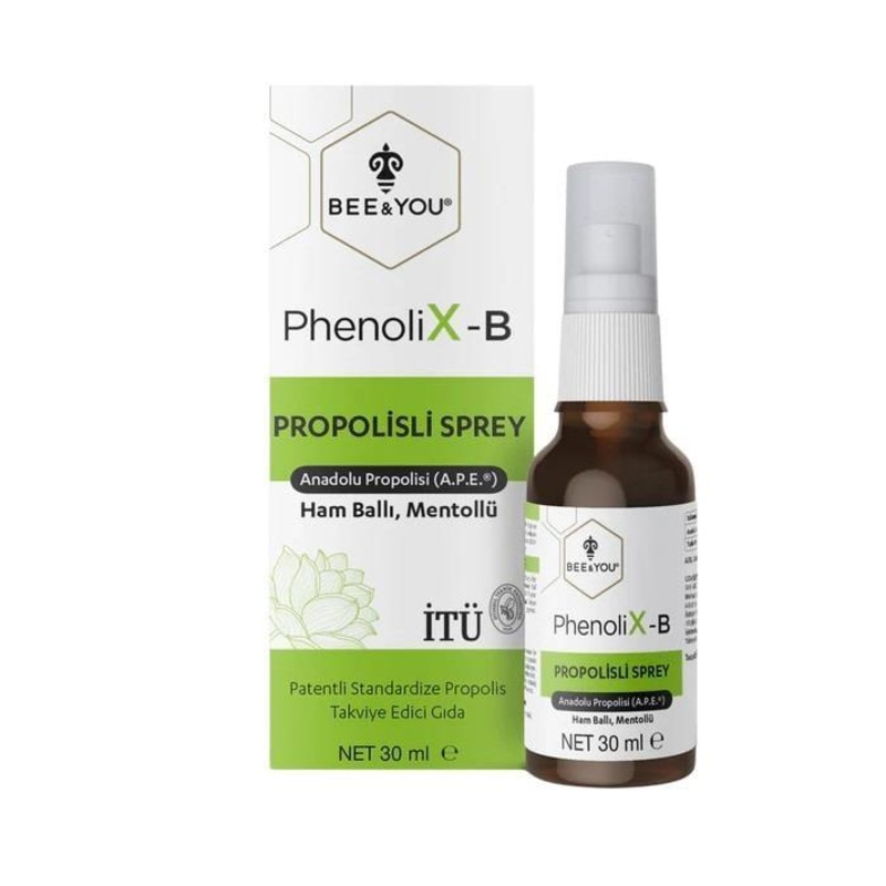 BEE & YOU PhenoliX-B Propolis Spray Supplement – Natural Health Support with Propolis, Honey & Menthol – 1.01 fl oz