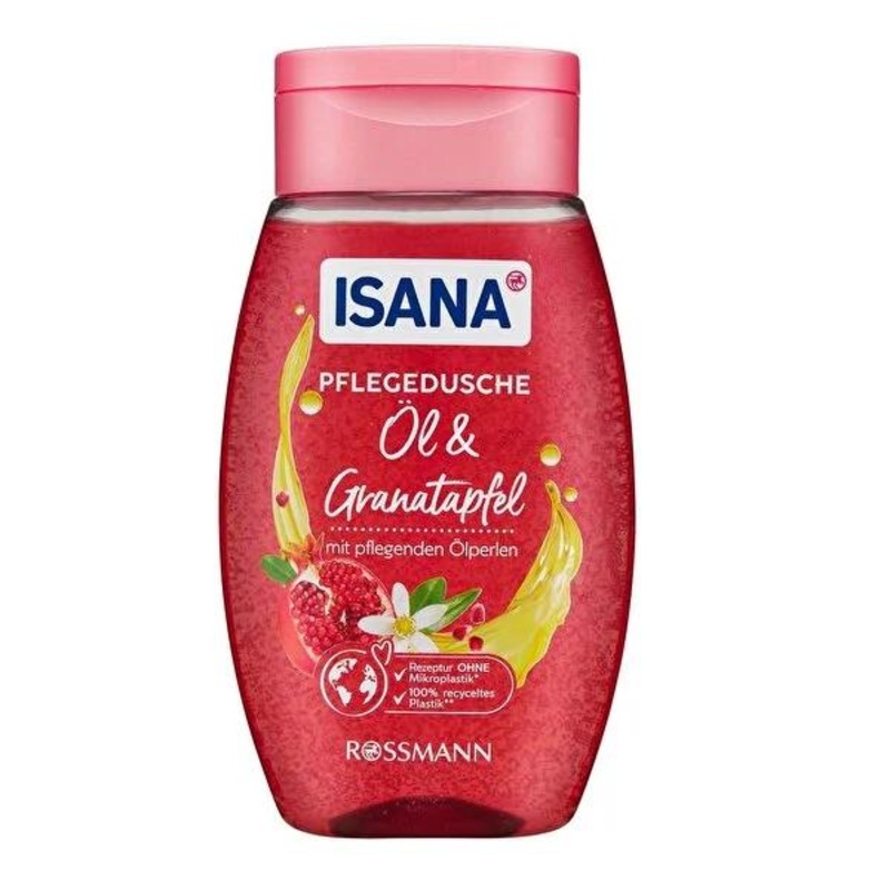 Isana Pomegranate Shower Gel: Vegan, Softening, and Refreshing – Dermatologically Tested for Sensitive Skin, Climate Neutral