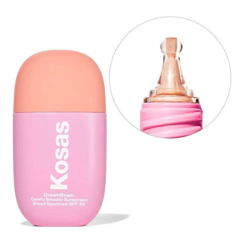 Kosas DreamBeam Silicone-Free Mineral Sunscreen SPF 40  40ml | Ceramide-Infused Broad Spectrum Protection & Glowing Makeup Prep
