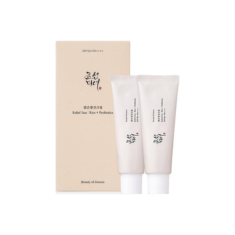 Beauty of Joseon Relief Sun: Rice + Probiotics SPF50+ PA++++  Double Pack (2 x 50ml) | Hydrating Korean Sunscreen for All Skin Types