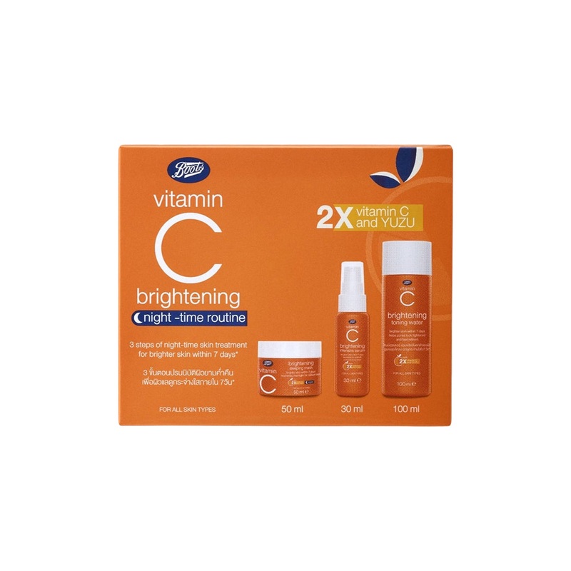Boots Vitamin C Brightening Night Time Routine Pack For all Skin Types
