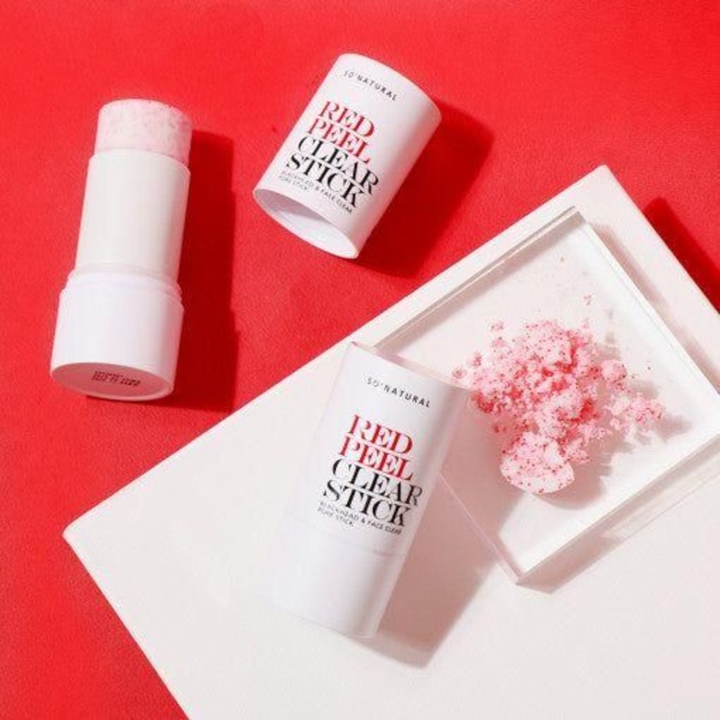 so natural Red Peel Pore Clear Stick  23g | Jumbo Exfoliating Stick for Face & Body