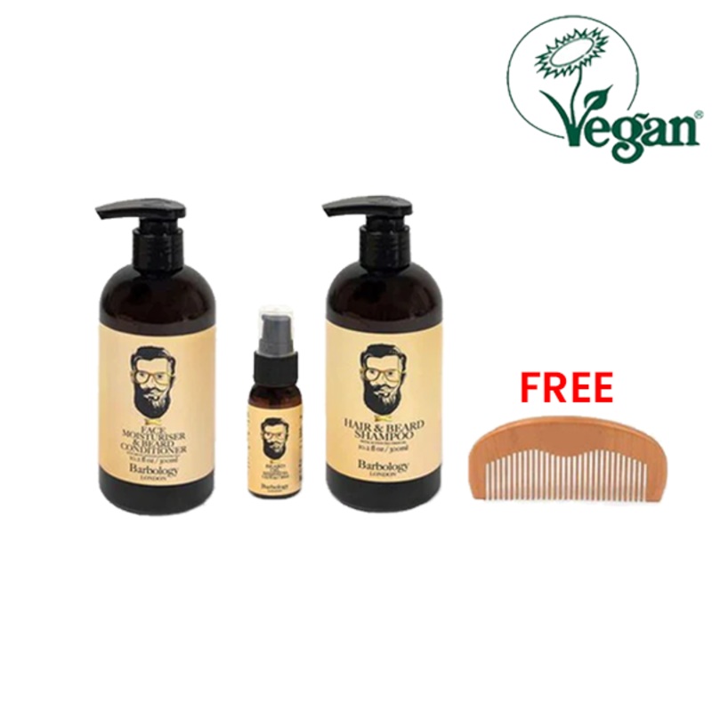 Barbology London Beard Shampoo, Conditioner & Oil with FREE Comb (Limited Offer!)