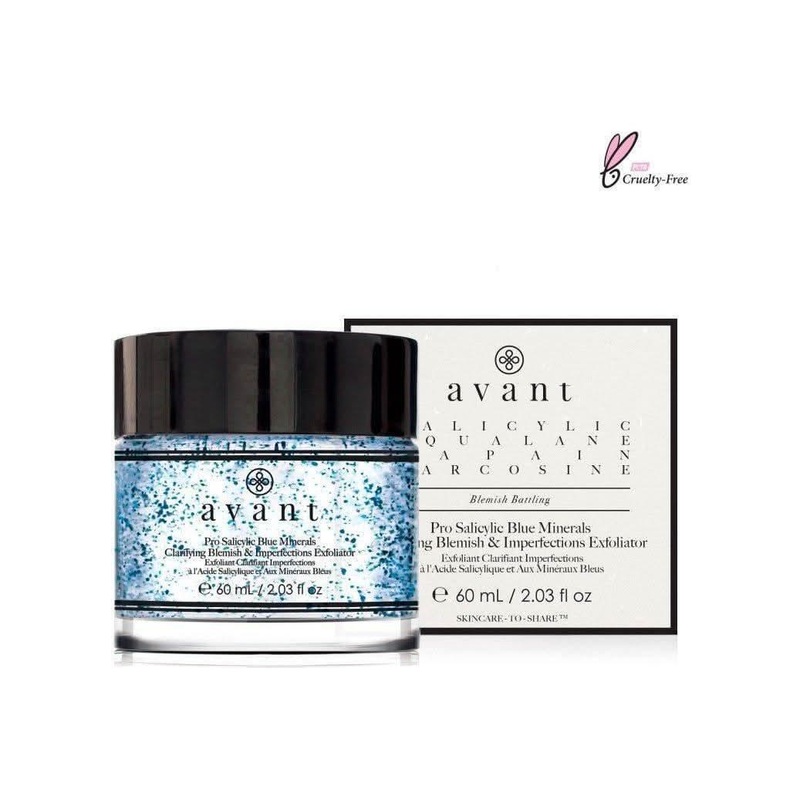 Avant Skincare Pro Salicylic Blue Minerals Clarifying Blemish & Imperfections Exfoliator  60ml | Purify & Refine Skin Texture