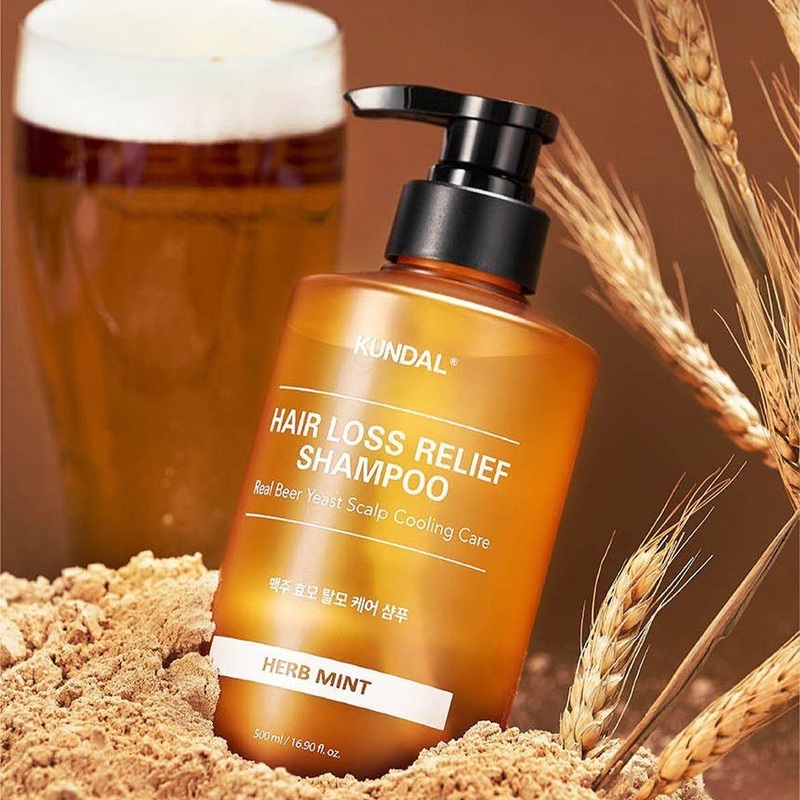 KUNDAL Hair Loss Relief Shampoo  500ml | Real Beer Yeast | Scalp Nutrition & Strengthening for Thinning Hair HERB MINT