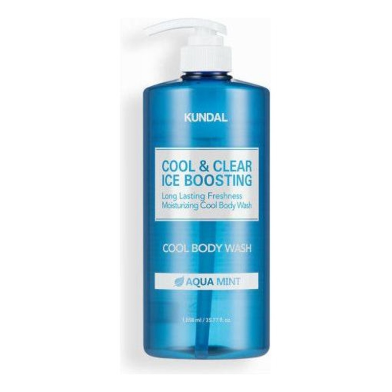 KUNDAL Cool & Clear Ice Boosting Cool Body Wash  1058ml | Aqua Mint | Extra-Large Cooling Cleanser with Soothing Botanicals