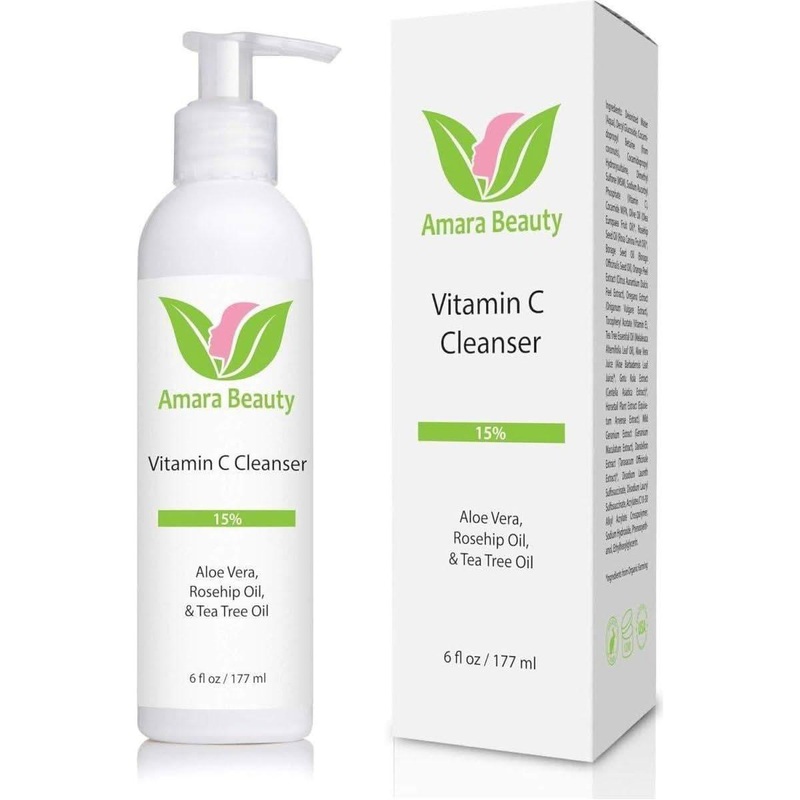 Amara Beauty Vitamin C Facial Cleanser 15%  177ml | Brightening & Hydrating Daily Cleanser
