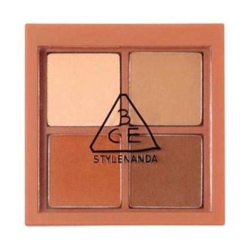 3CE Mini Multi Eye Color Palette  3.5g (#Brown Rum) | Warm Orange-Brown Shades for Depth & Definition