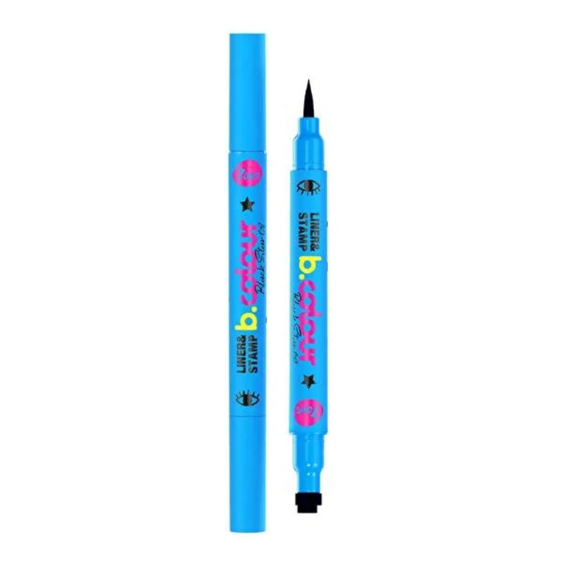 7Days B.Colour Vegan Eyeliner with Stamp – Black Star, Long-Lasting, Quick-Drying, Innovative Makeup