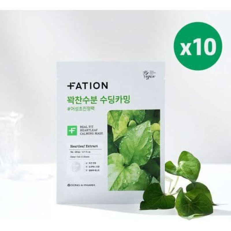 FATION Real Fit Heartleaf Calming Mask Sheet  23ml x 10 Count