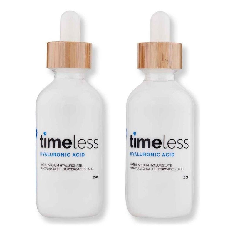 Timeless Skin Care Hyaluronic Acid 100% Pure Serum  60ml (2 Pack) | Maximum Hydration Boost for Healthy, Plump Skin