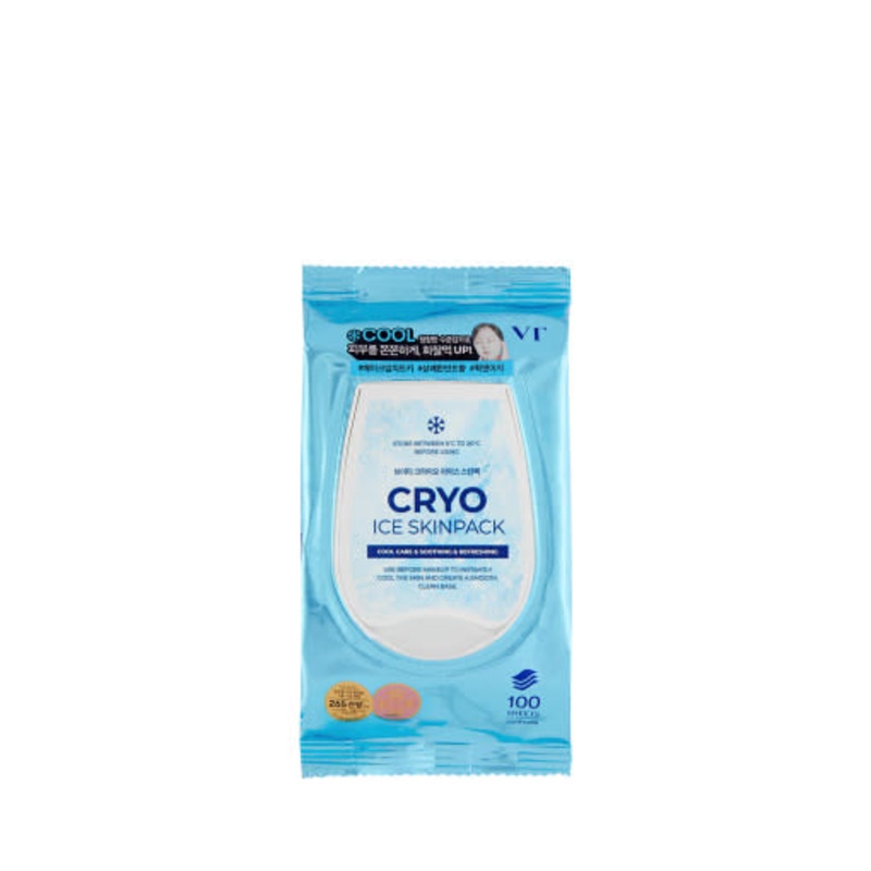 VT CRYO ICE Skin Pack  210g / 100 Sheets | Instant Cooling, Hydrating Vegan Mask Pads