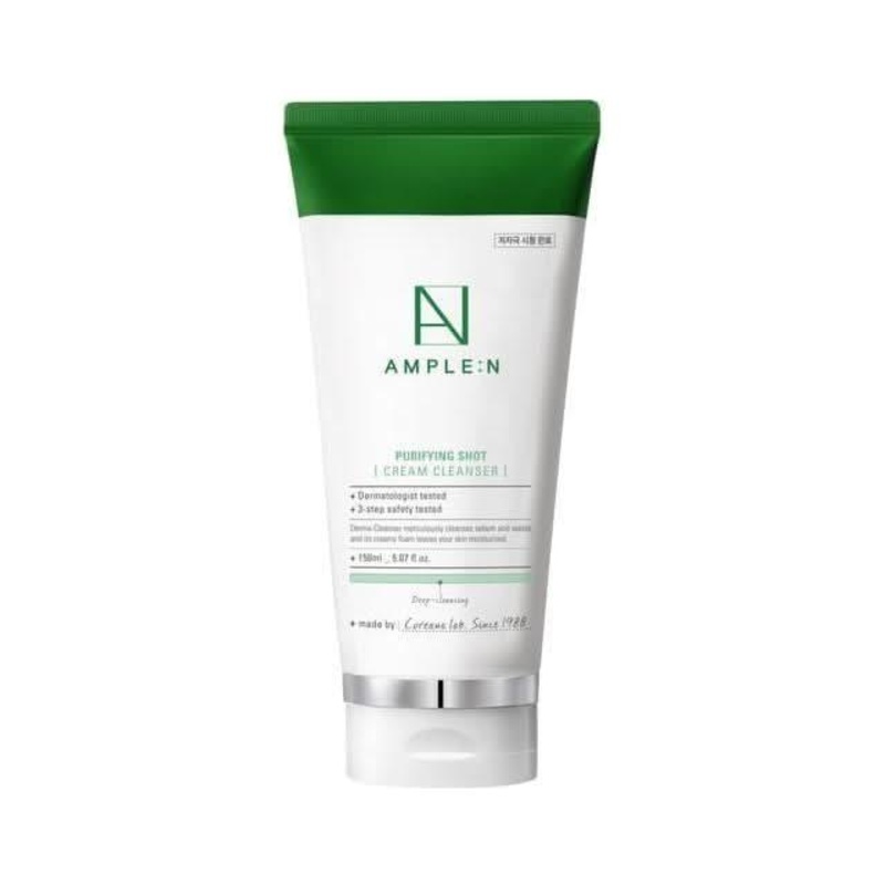 AMPLE:N Purifying Shot Cream Cleanser  120ml | Gentle Deep-Cleansing Hydrating Face Wash