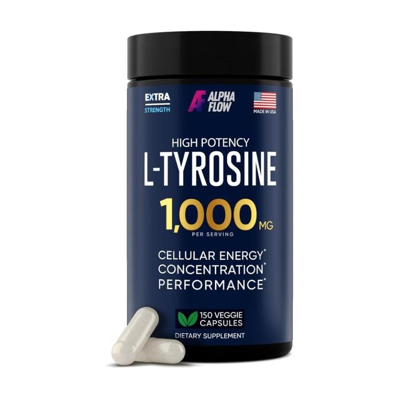 Alpha Flow High Potency L-Tyrosine  1000mg, 150 Capsules