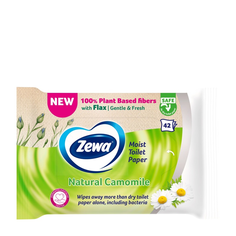 Zewa Natural Chamomile moist toilet tissues, 42 Count