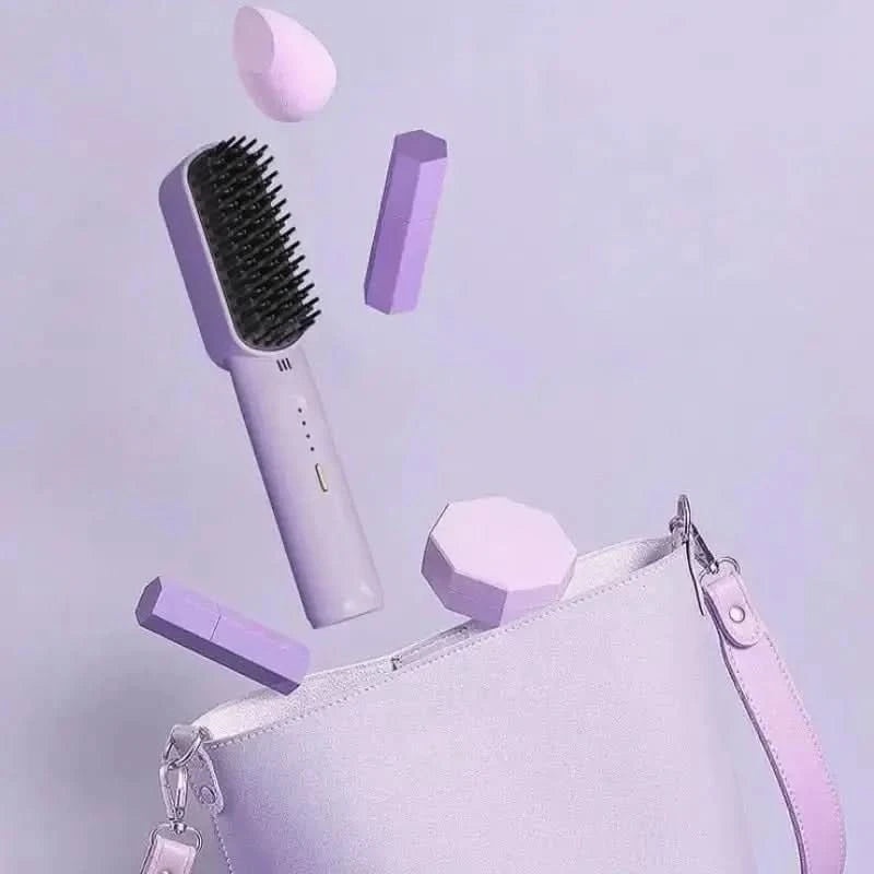 Wireless Hair Straightener Comb  Cordless Styling for Sleek, Frizz-Free Hair Anywhere Black