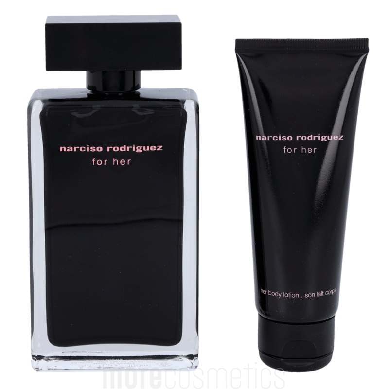 Narciso Rodriguez For Her Giftset Edt Spray 100ml/Body Lotion 75ml/Travel Retail