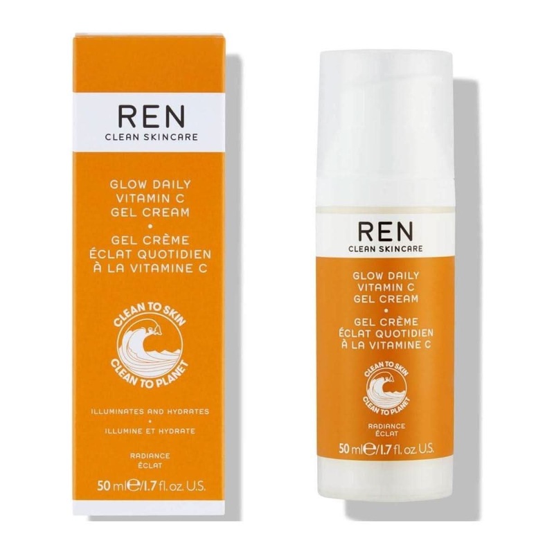 REN Clean Skincare Radiance Glow Daily Vitamin C Gel-Cream – 50ml | Brightening & Energizing Moisturizer