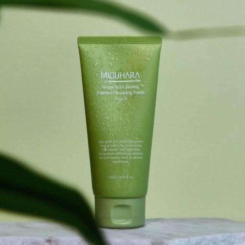 MIGUHARA Green Tea Calming Essence Cleansing Foam Origin  120ml | Gentle, Hydrating Cleanser with Jeju Green Tea