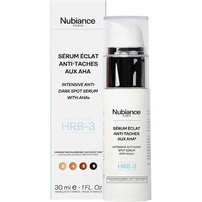 NUBIANCE Anti-Dark Spot Serum with AHA HRB-3  30ml | Brightening & Pigment-Correcting Treatment