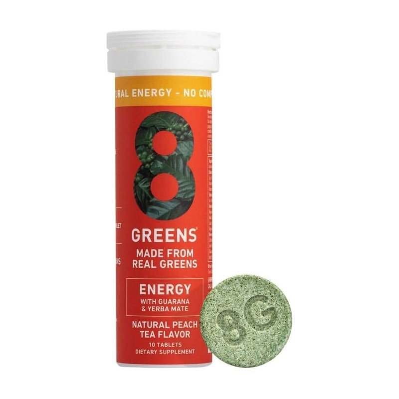 8Greens Mega Energy Fizzy Tablet Peach Tea  10 Count | Natural Daily Greens & Energy Boost