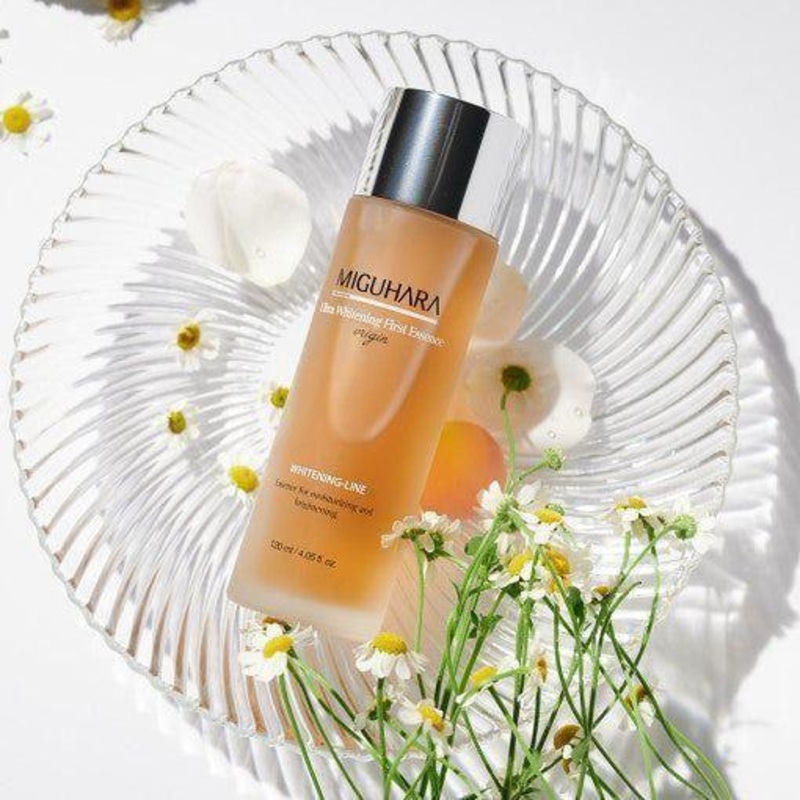 MIGUHARA Ultra Whitening First Essence Origin  120ml | Brightening Essence with Niacinamide, Panthenol & Rice Ferment for Even, Hydrated Skin