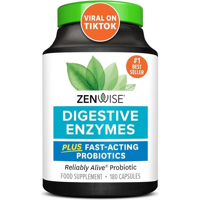 Zenwise Digestive Enzymes with Pre & Probiotics  180 Capsules | Bloating Relief & Gut Health Support 180 Count (Pack Of 1)