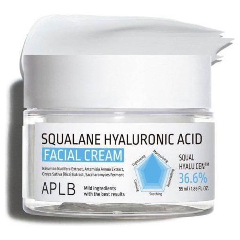 APLB Squalane Hyaluronic Acid Facial Cream  55ml | Deep Hydration & Skin Barrier Repair