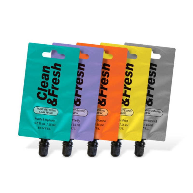 EUNYUL Clean&Fresh Facial Clay Mask Pack  15g x 5pcs | Deep Pore Cleansing & Hydration