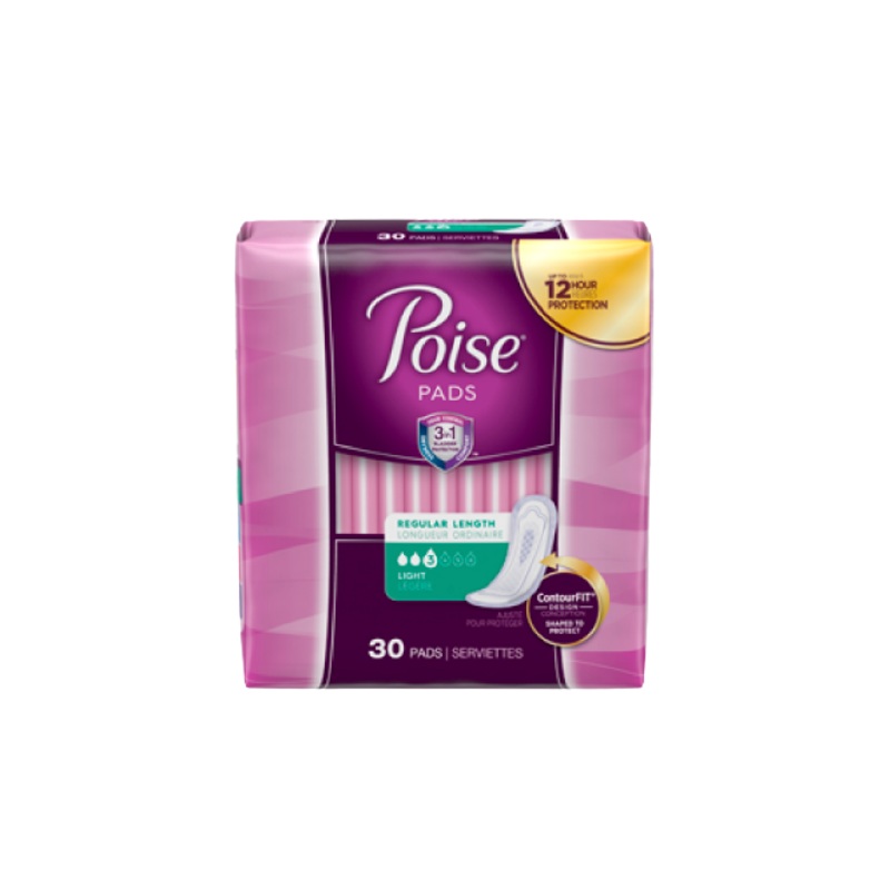 Poise Pads Regular Length 30 Pads