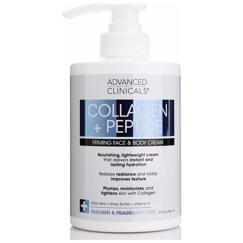 Advanced Clinicals Collagen Lotion + Peptide Firming Face & Body Cream  Anti-Aging, Moisturizing & Firming Treatment 15 fl oz (444ml) Collagen  Peptide Cream 15 Fl Oz (Pack Of 1)