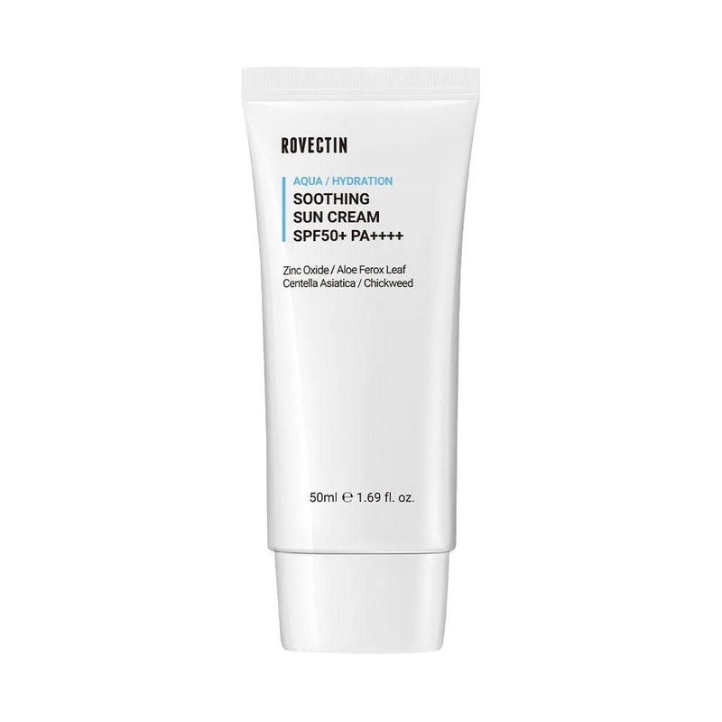 ROVECTIN Aqua Soothing Sun Cream SPF50+ PA++++  50ml | Lightweight Mineral Sunscreen for Sensitive Skin