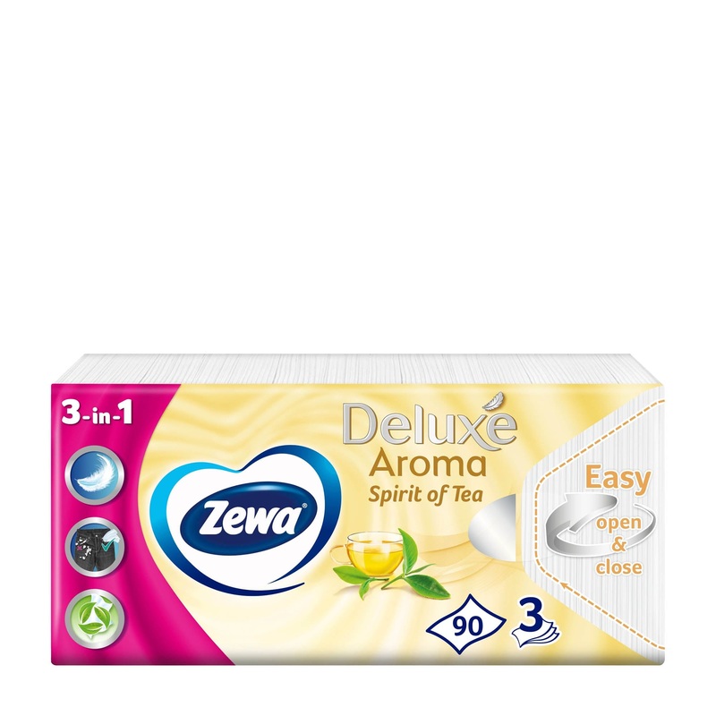 Zewa Deluxe Spirit of Tea 3ply tissues, 90 Sheets