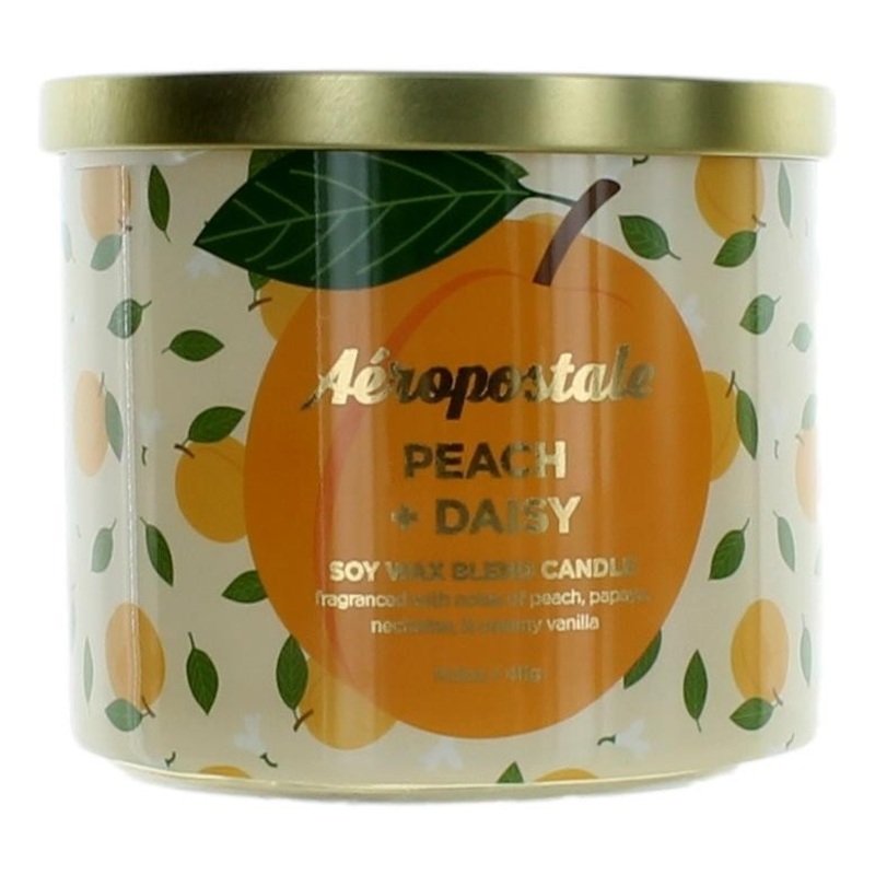 Aeropostale 14.5 oz Soy Wax Blend 3 Wick Candle – Peach & Daisy