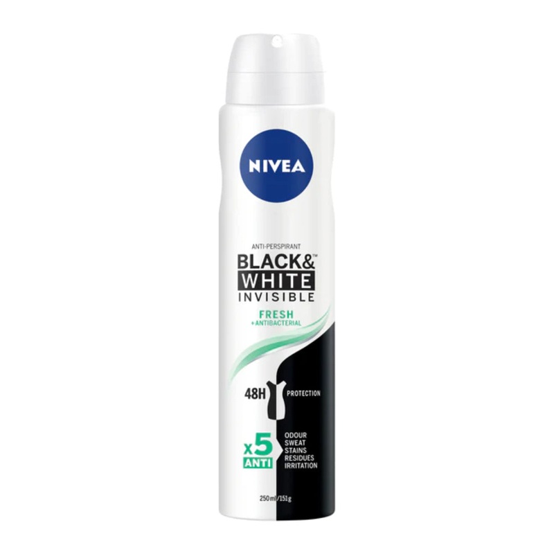 Nivea Black & White Invisible Fresh + Antibacterial Deodarant Spray 250ml – AU