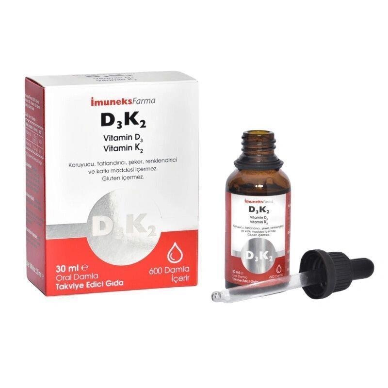 _muneks Vitamin D3 K2 Drops: Enhance Bone Health & Boost Immunity – 30ml Liquid Vitamin D Supplement