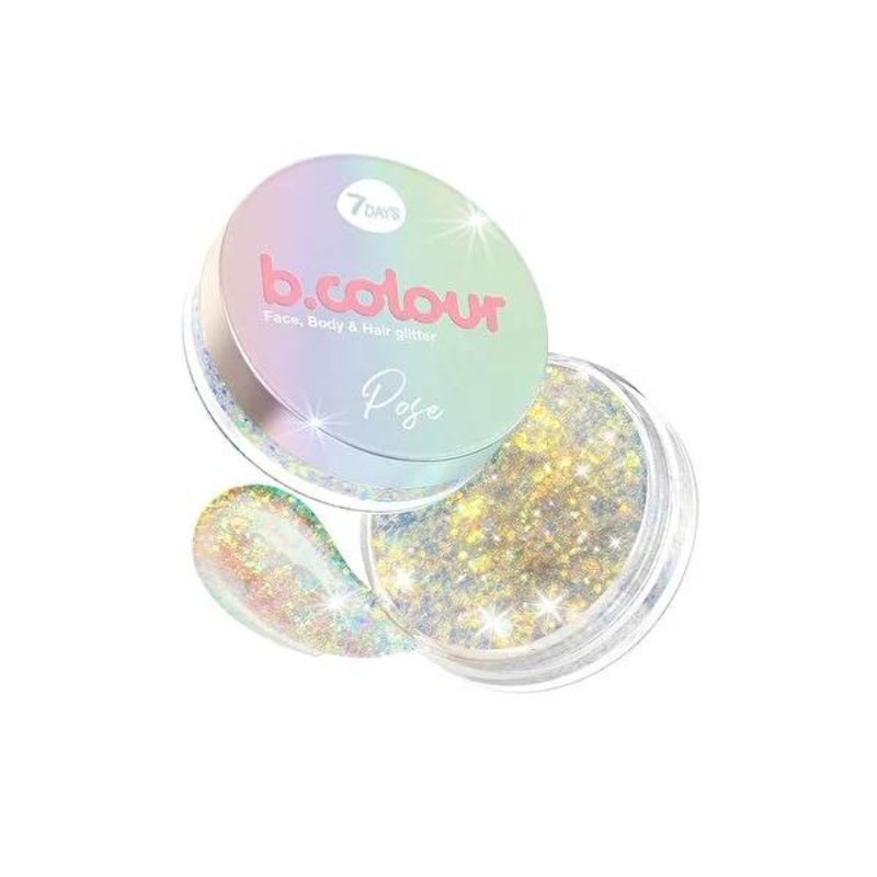 7Days B.Colour Glitter – Cosmetic Glitter for Face, Body, and Hair – Sparkle Makeup for Parties and Everyday Use