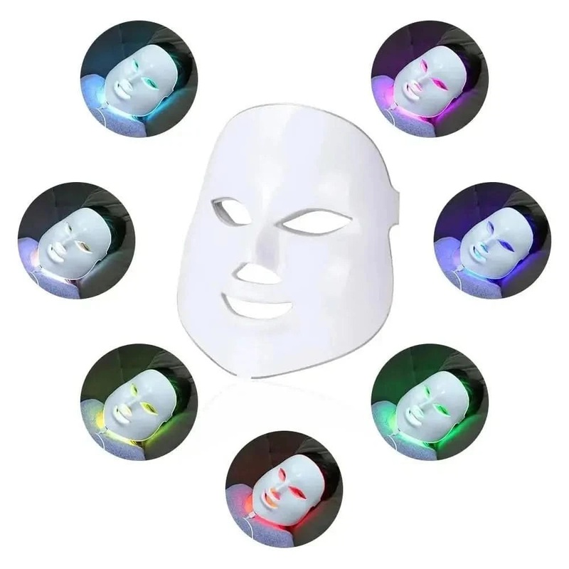 7 Colors LED Facial Mask  Advanced Light Therapy for Anti-Aging & Radiant Skin White AU PLUG with box
