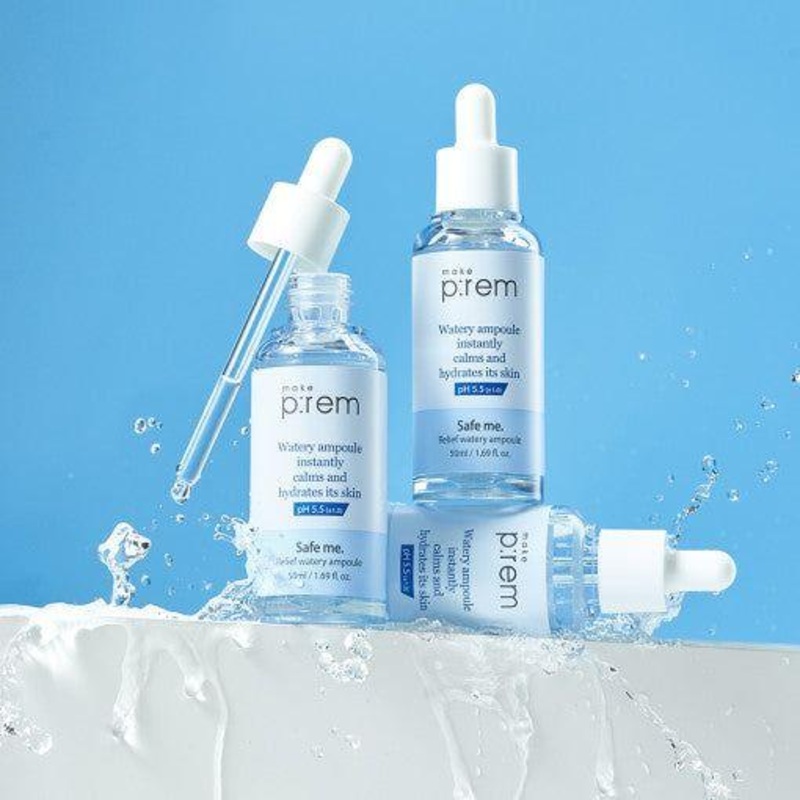 make p:rem Safe Me. Relief Watery Ampoule  50ml | Deep Moisture Ampoule with Barbary Fig & Hyaluronic Acid