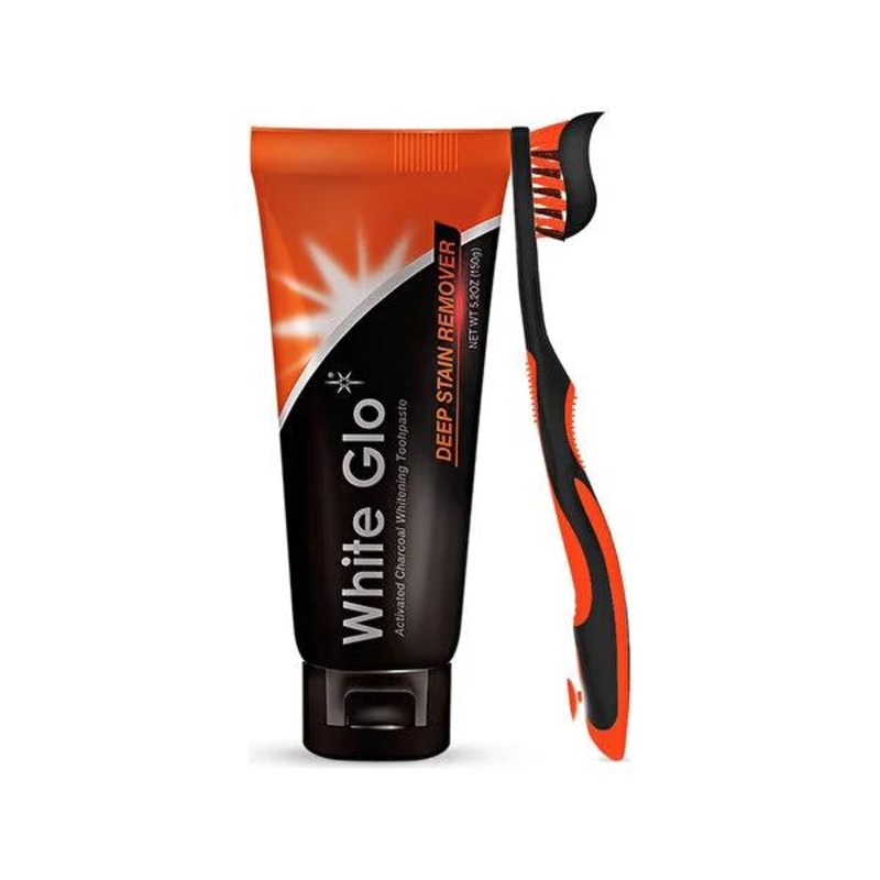 White Glo Whitening Toothpaste with Activated Charcoal – Stain Remover, Safe for Enamel, 3.38 fl oz