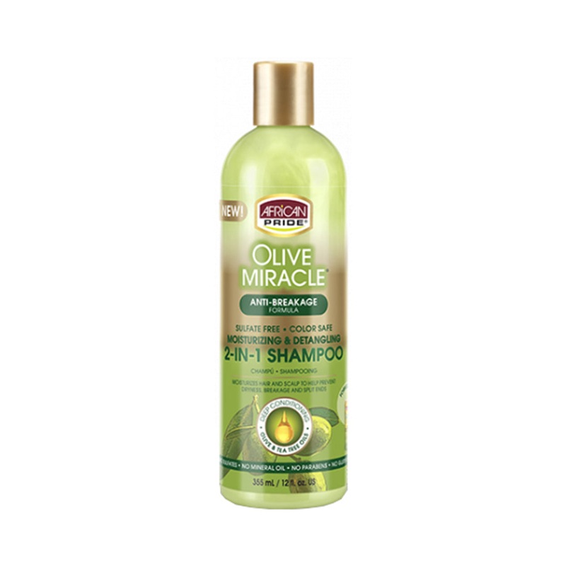 African Pride Olive Miracle Anti-Breakage Formula 2-In-1 Shampoo 355ml