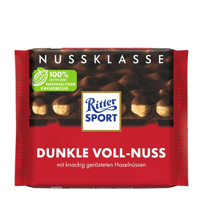 Ritter Sport Nut Class Whole Hazelnut dark chocolate bar, 100 g