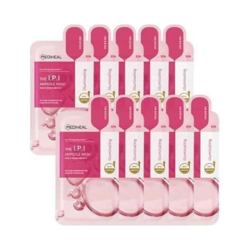 Mediheal The I.P.I Ampoule Mask Sheet  10 Pack | Brightening, Hydrating & Radiance-Boosting
