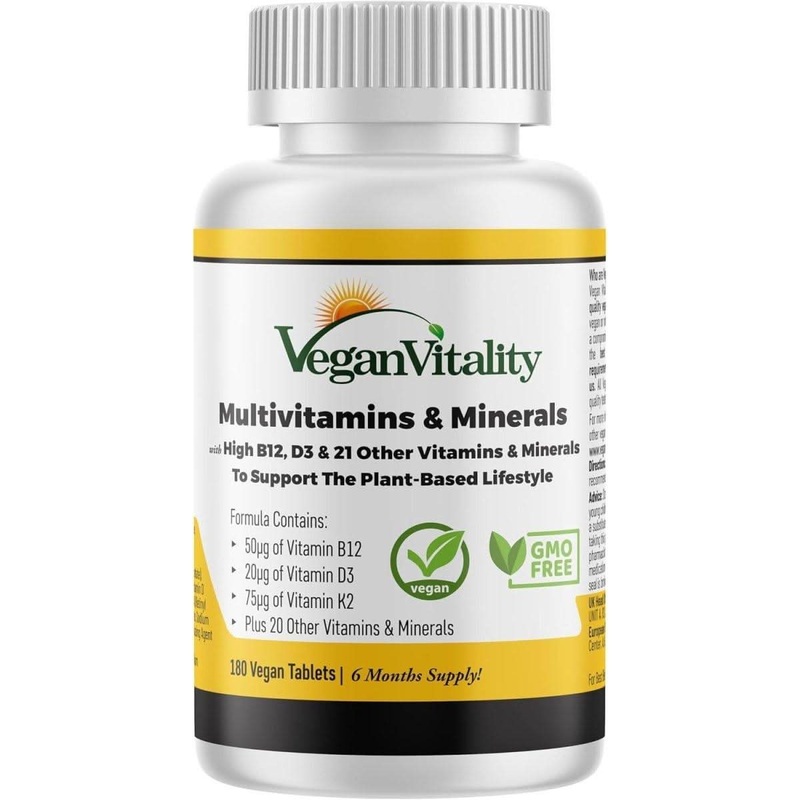 Vegan Vitality Multivitamins & Minerals – 180 Tablets | 6-Month Supply for Vegans & Vegetarian