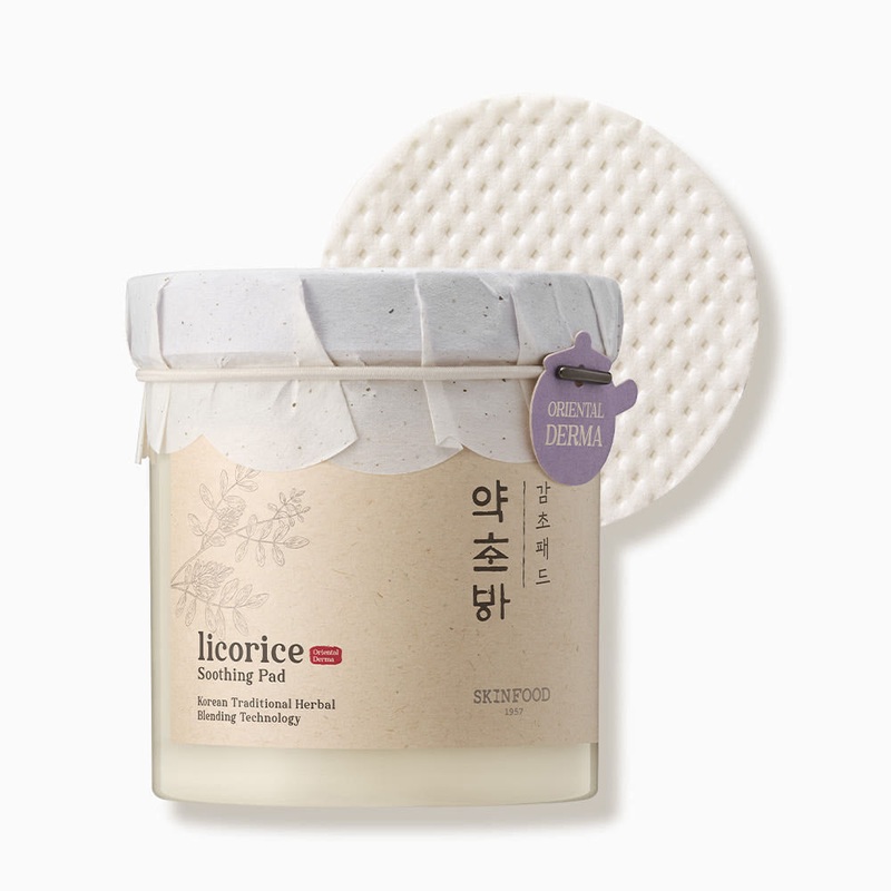 SKINFOOD Licorice Soothing Pad  250g / 60 Pads | Vegan Cooling Toner Pads for Irritated & Sensitive Skin