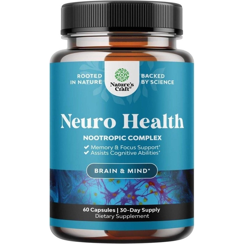 Nature’s Craft Neuro Health Nootropic Complex  60 Capsules | Brain Booster for Focus, Clarity & Memory 60 Count (Pack Of 1)