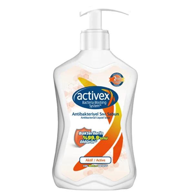 Activex Antibacterial Liquid Hand Soap – Kills 99.9% of Bacteria, Moisturizing Formula, 16.91 fl oz