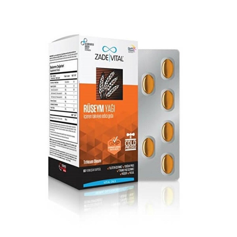 Zade Vital Wheat Germ Oil Supplement 500mg – 60 Capsules – Natural Energy Source for Athletes & Health-Conscious Individuals