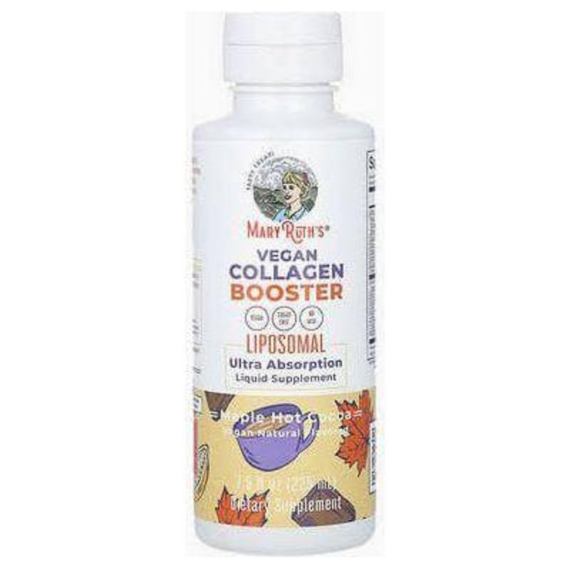 MaryRuth Organics Collagen Booster Liposomal  225ml | Vegan Collagen Support with Maple Hot Cocoa Flavor Liposomal Bottle